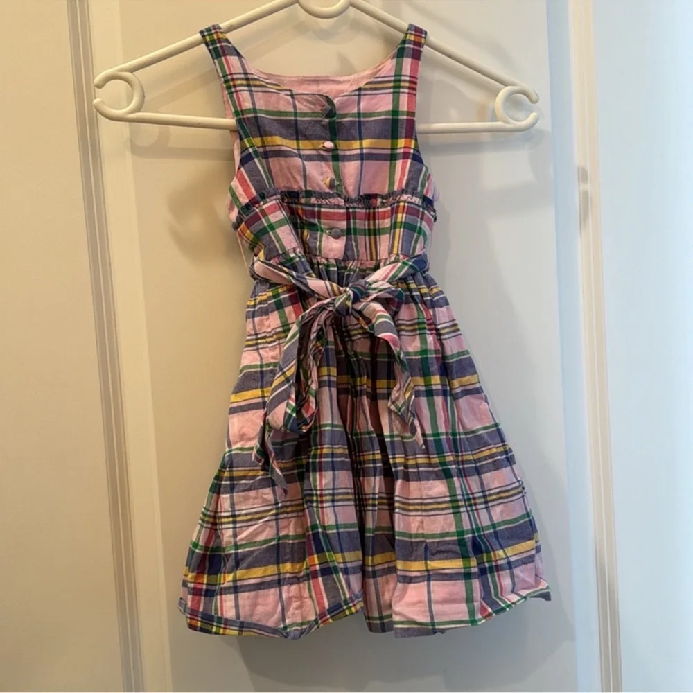 Ralph Lauren pink plaid preppy sleeveless girls 3T sundress